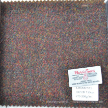 Tissu marron en tweed Harris de couleur marron